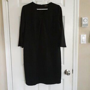 J. McLaughlin Women's Size XL 3/4 Sleeve Compact Bainbridge Black Midi Dress